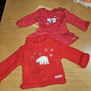 Red Polar Bear Kids Sweater and Top Set